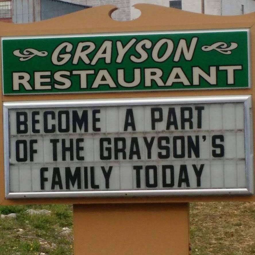 Grayson Restaurant | restaurant | 100 Grayson Rd, Wytheville, VA 24382, USA | 2762285304 OR +1 276-228-5304