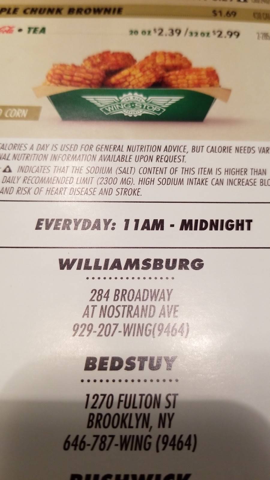 Wingstop | restaurant | 284 Broadway, Williamsburg, NY 11211, USA | 9292079464 OR +1 929-207-9464