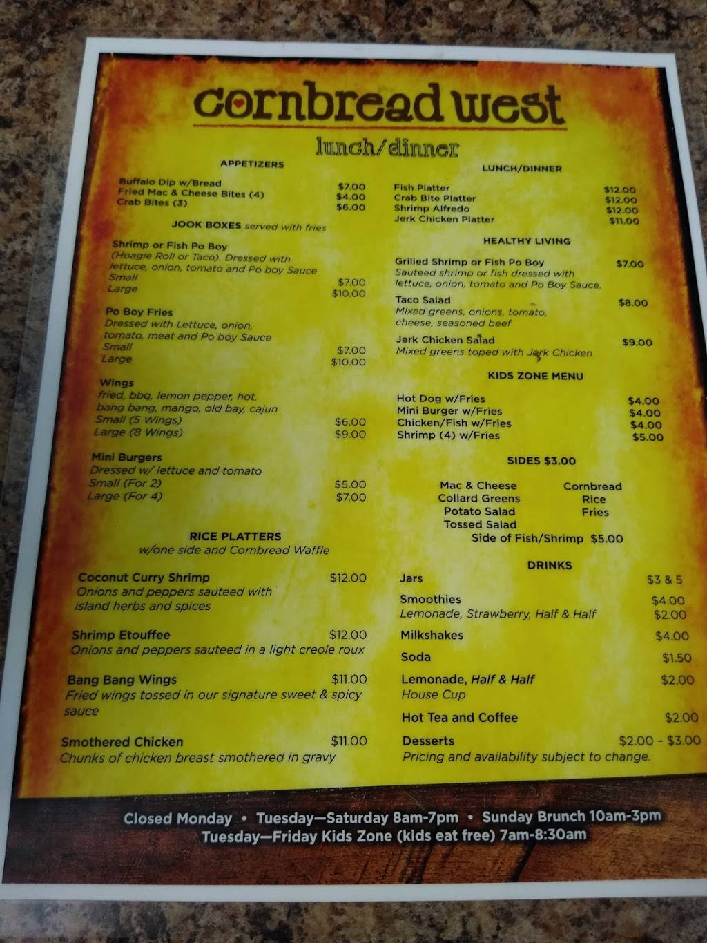 Cornbread West | restaurant | 590 W King St, York, PA 17401, USA | 7179001252 OR +1 717-900-1252