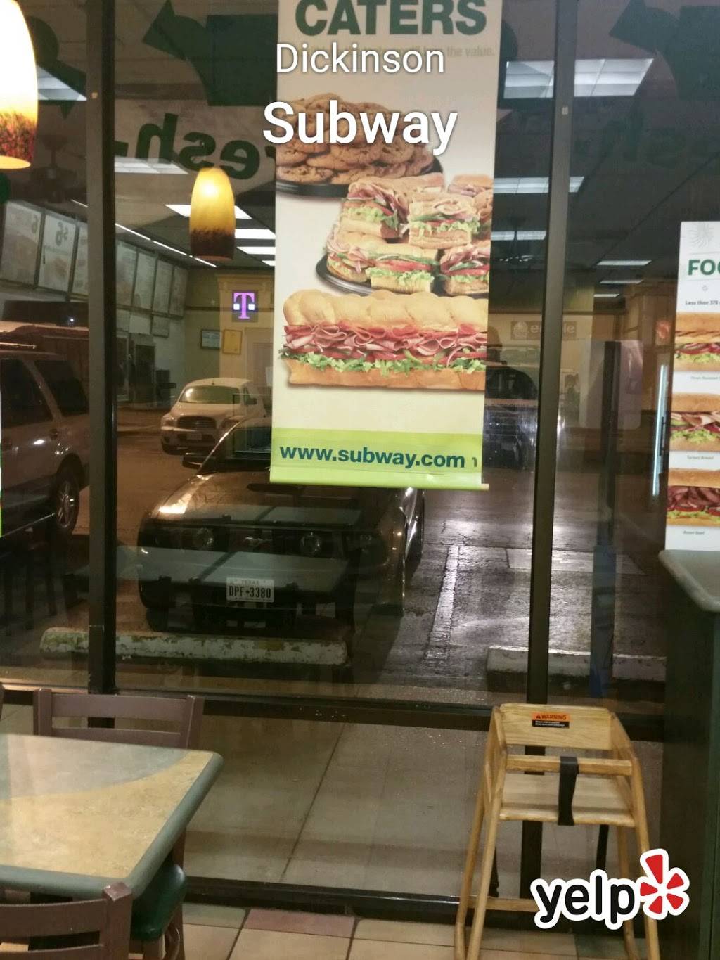 Subway Restaurants | restaurant | 3434 Gulf Fwy, Dickinson, TX 77539, USA | 2816145721 OR +1 281-614-5721