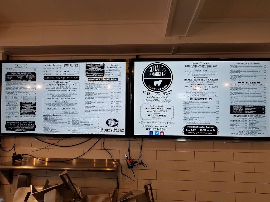 Geralds Market Gourmet Deli & Catering | restaurant | 215 Broadway, Amityville, NY 11701, USA | 6312293514 OR +1 631-229-3514