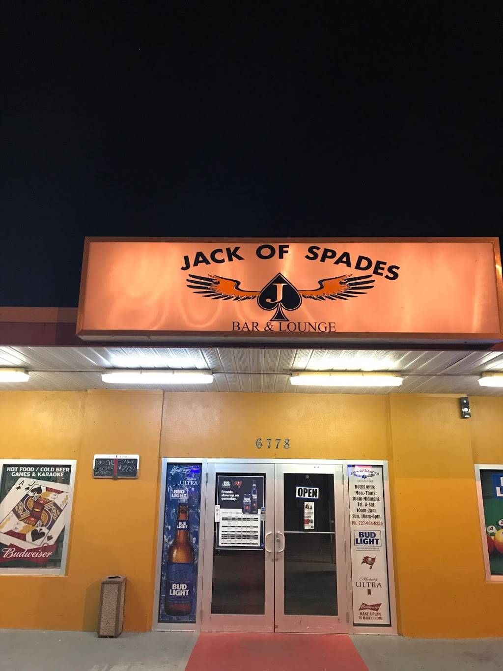 Jack of Spades Lounge | restaurant | 6778 46th Ave N, St. Petersburg, FL 33709, USA | 7279548226 OR +1 727-954-8226