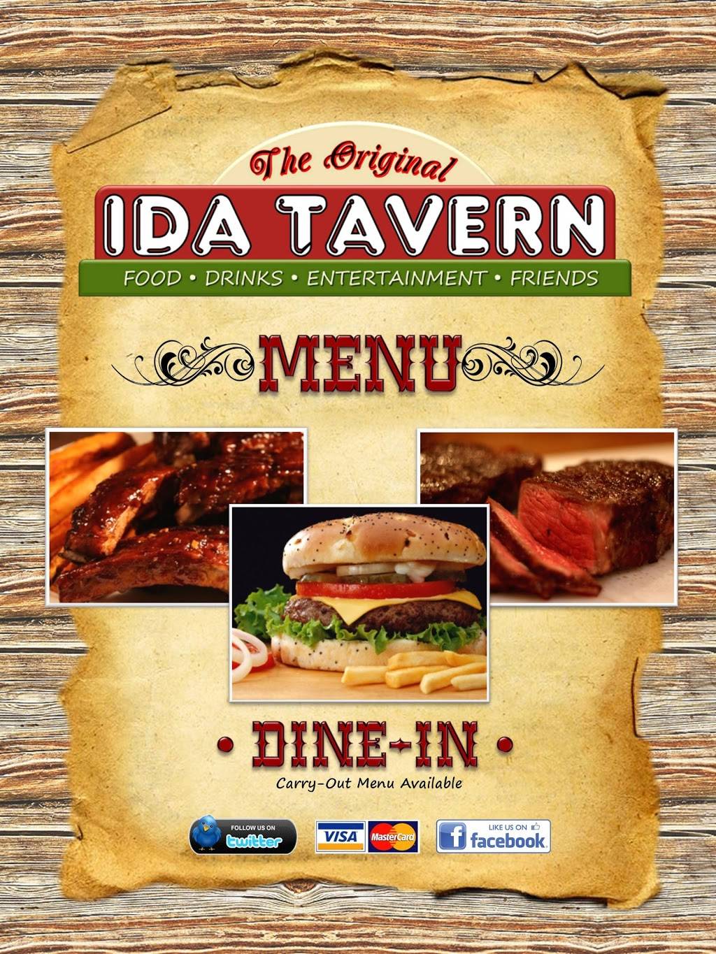 The Original Ida Tavern | restaurant | 2895 Lewis Ave, Ida, MI 48140, USA | 7342699155 OR +1 734-269-9155