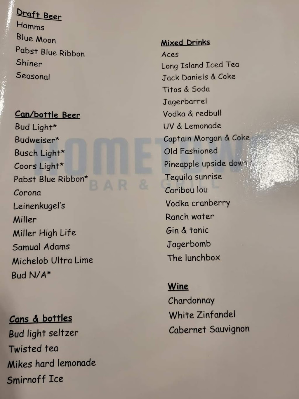 Hometown Bar and Grill | restaurant | 105 N Prospect St, Cambridge, IL 61238, USA | 3099371300 OR +1 309-937-1300