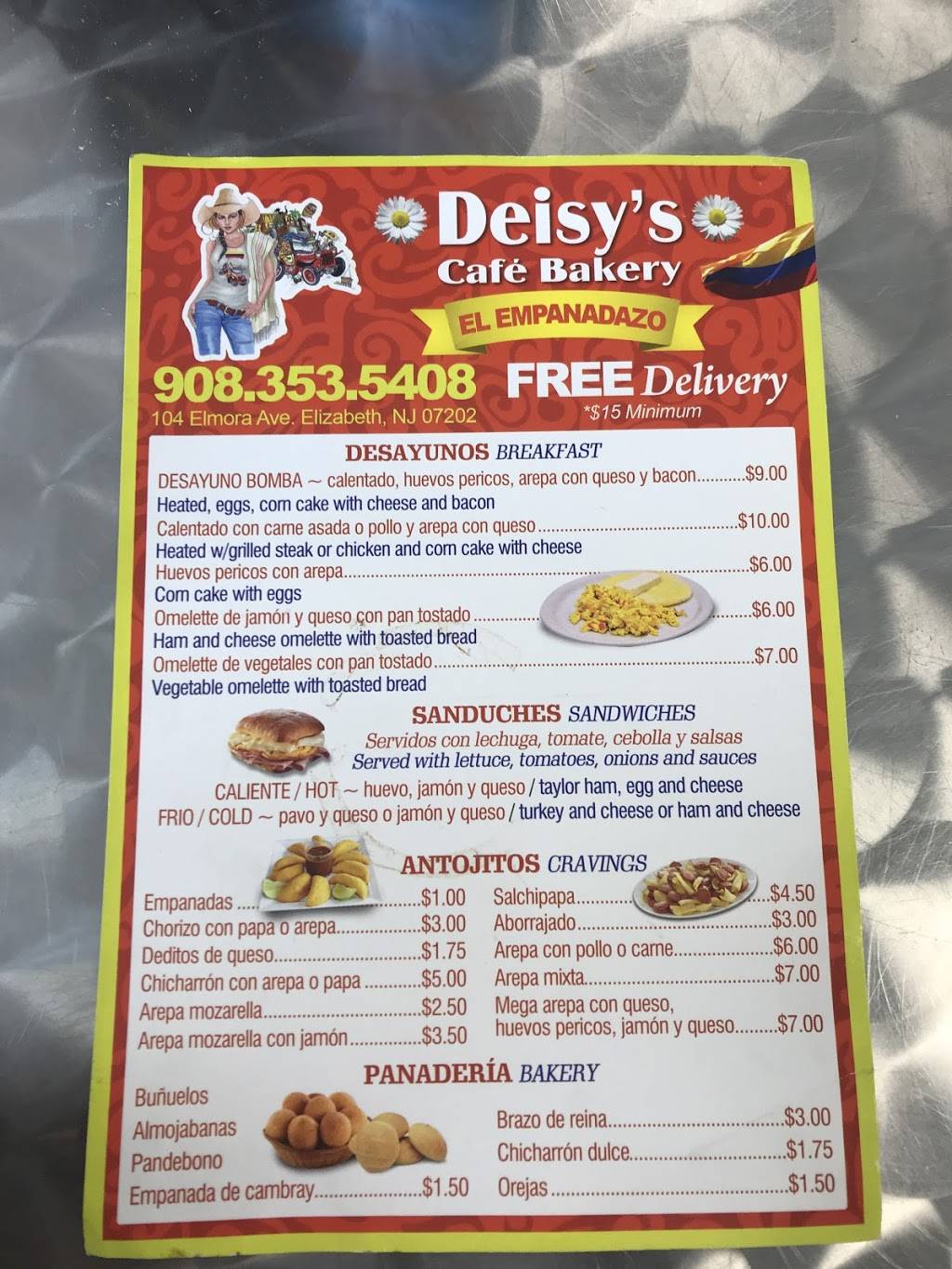 Deisys Cafe Bakery "El empanadazo" | restaurant | 104 Elmora Ave, Elizabeth, NJ 07202, USA | 9083535408 OR +1 908-353-5408