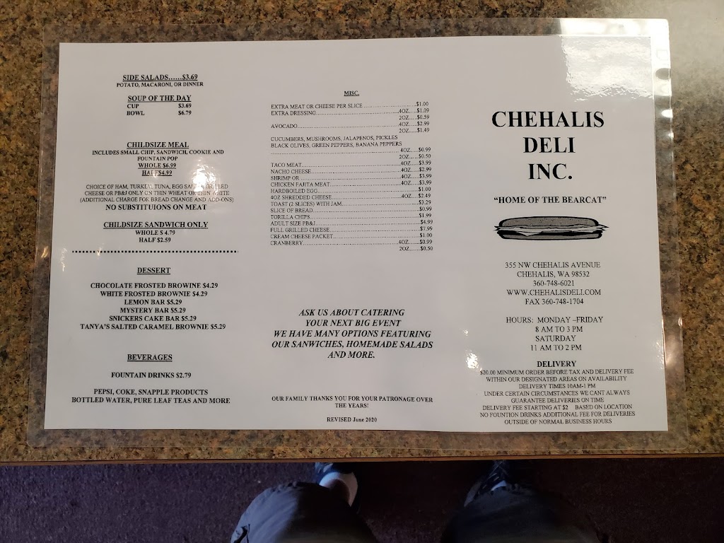 Chehalis Deli | restaurant | 355 NW Chehalis Ave, Chehalis, WA 98532, USA | 3607486021 OR +1 360-748-6021