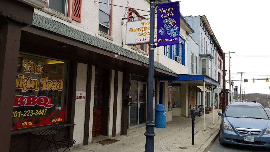 The Smokin Toad | restaurant | 24 N Conococheague St, Williamsport, MD 21795, USA | 3012233447 OR +1 301-223-3447