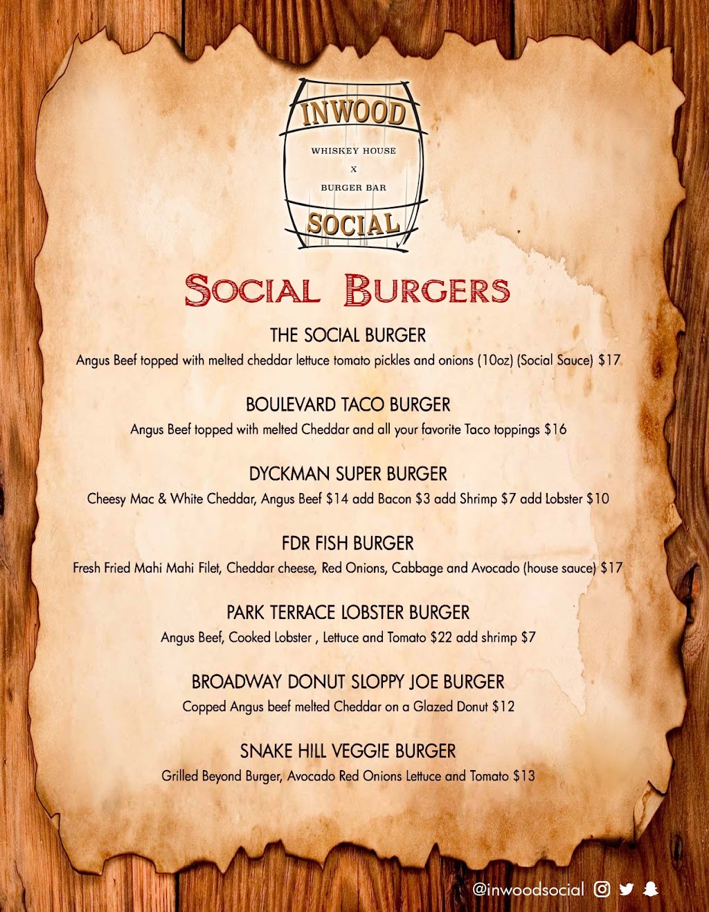 Inwood Social Whiskey & Burger Bar | restaurant | 101 Sherman Ave, New York, NY 10034, USA | 6466697738 OR +1 646-669-7738