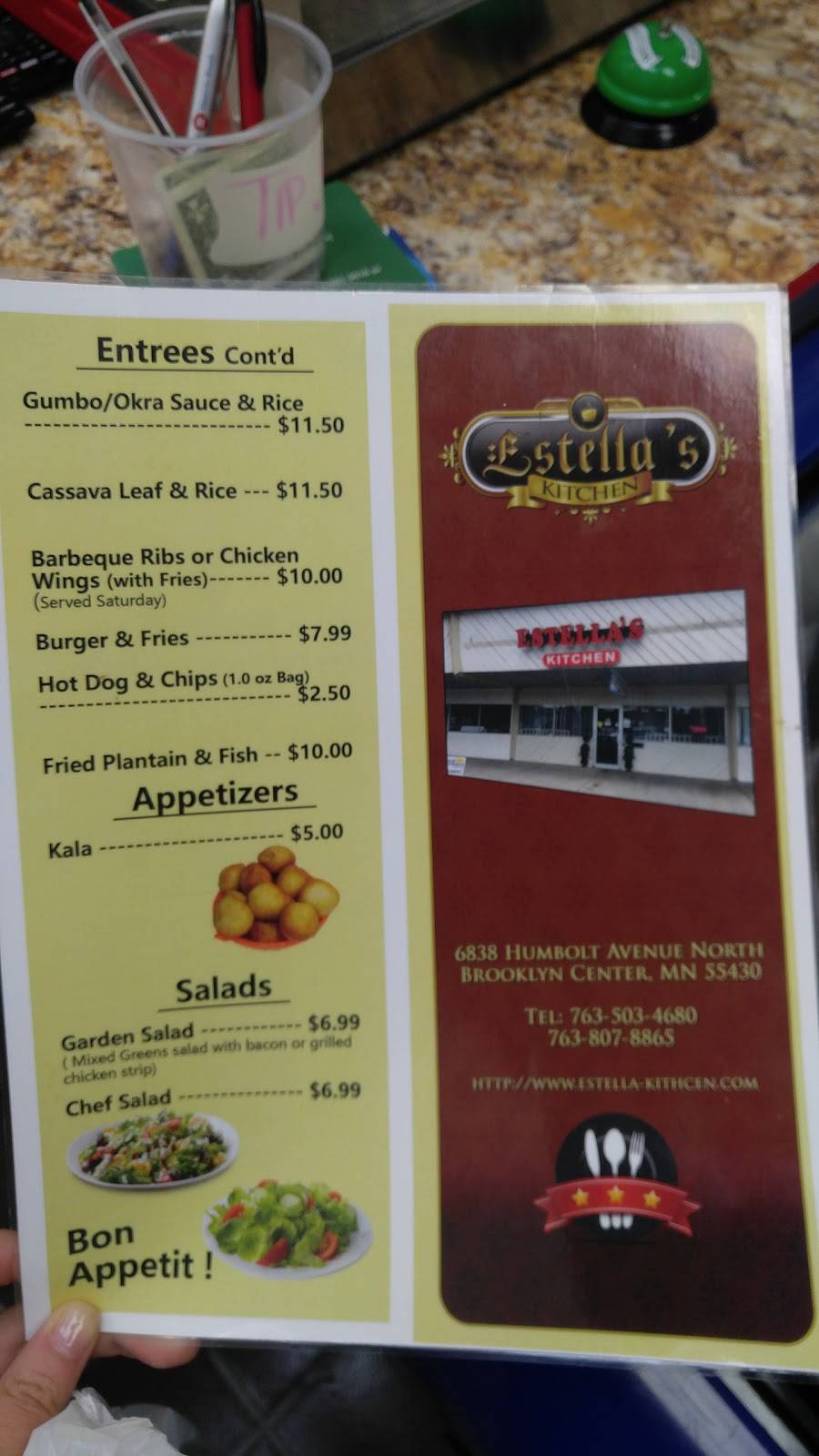 Estellas Kitchen | restaurant | 6838 Humboldt Ave N, Brooklyn Center, MN 55430, USA | 7635034680 OR +1 763-503-4680