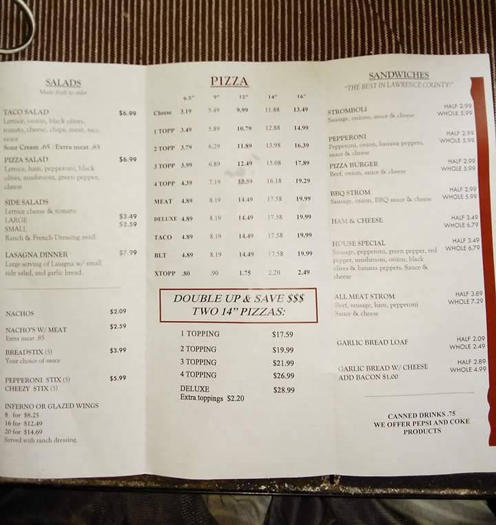 Ednas Pizza | restaurant | 279 IN-60, Mitchell, IN 47446, USA | 8128496168 OR +1 812-849-6168