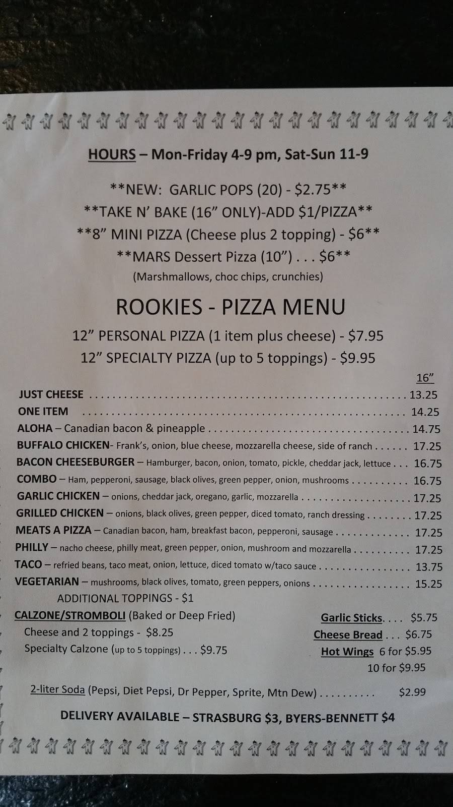 Pizza at Rookies | restaurant | 1323 Monroe St #2, Strasburg, CO 80136, USA | 7202713861 OR +1 720-271-3861