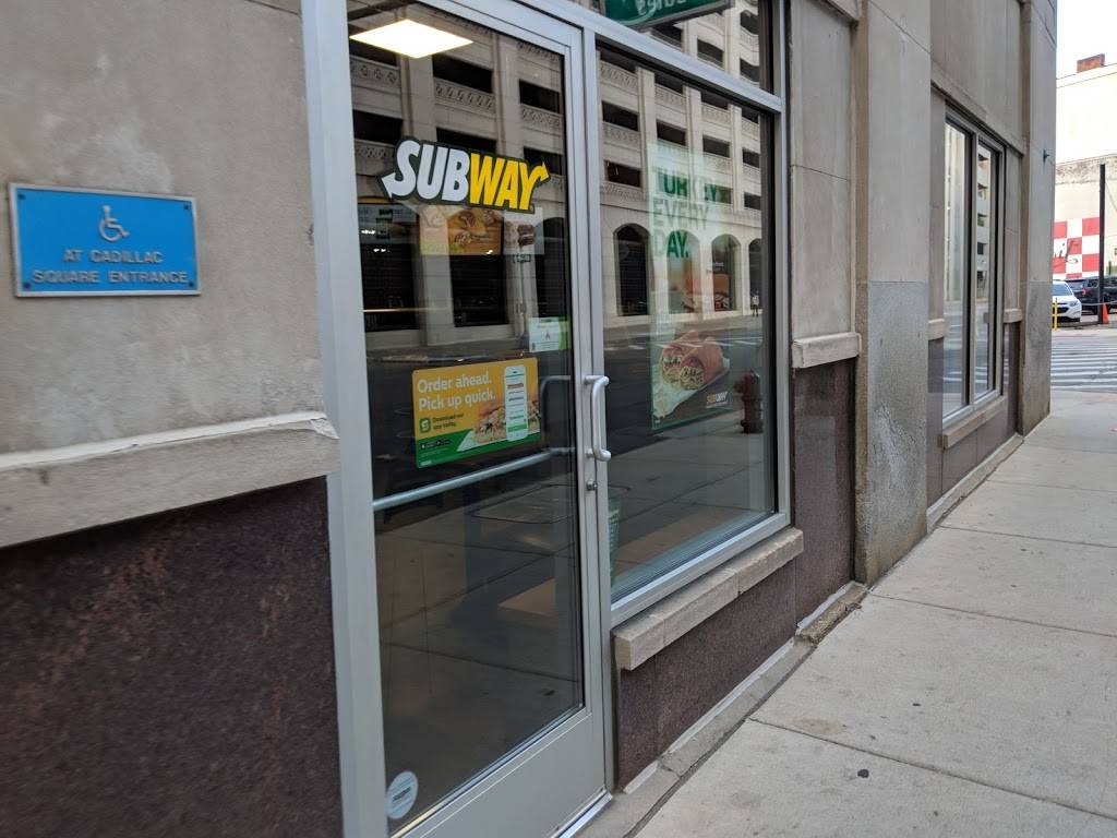 Subway | restaurant | 660 Woodward Ave, Detroit, MI 48226, USA | 3139637770 OR +1 313-963-7770