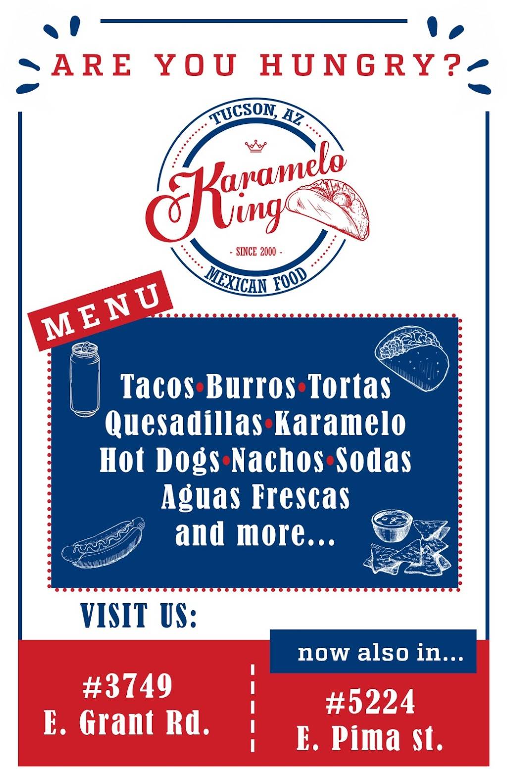 Karamelo King | restaurant | 5224 E Pima St, Tucson, AZ 85712, USA | 5208496682 OR +1 520-849-6682