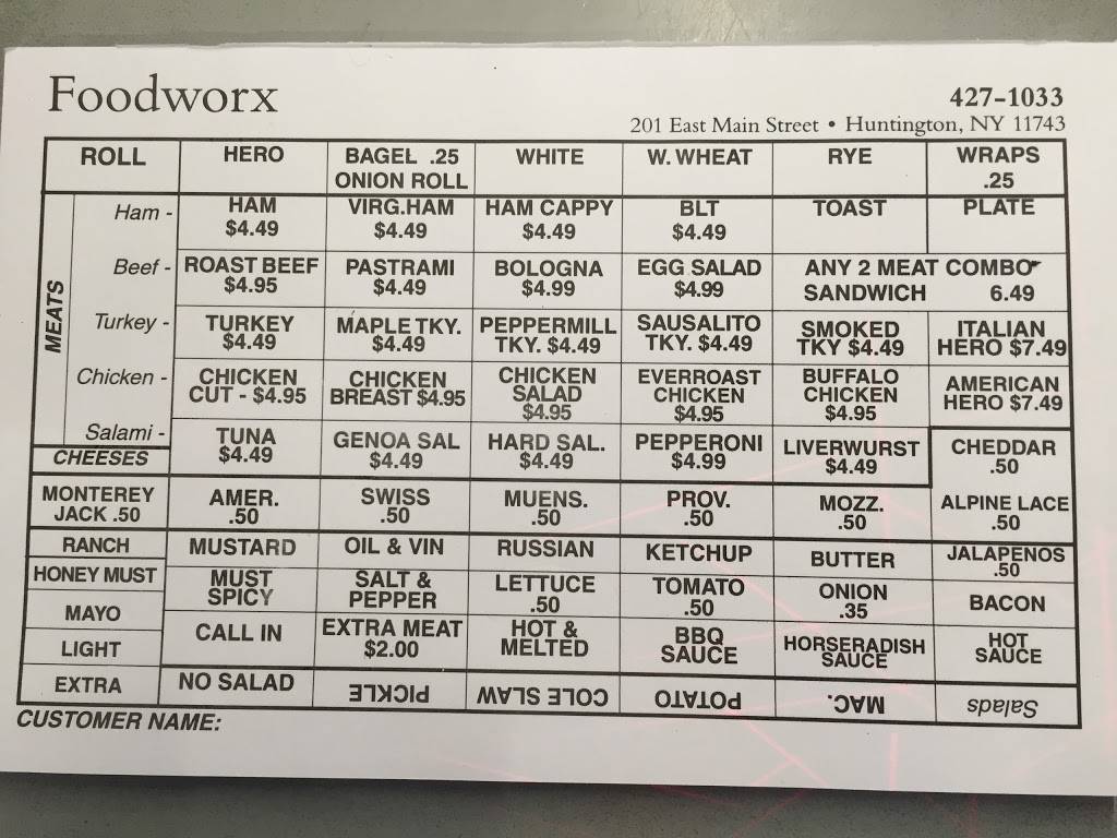 Foodworx Open 24hrs | meal takeaway | 201 E Main St E, Huntington, NY 11743, USA | 6314271033 OR +1 631-427-1033
