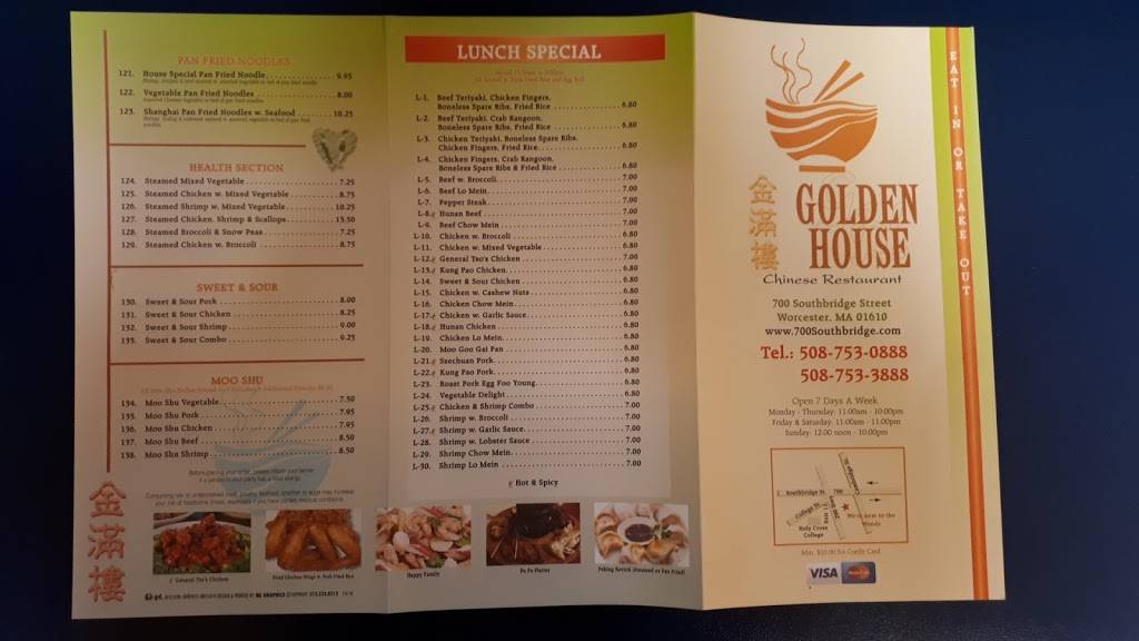 Golden House Restaurant | restaurant | 700 Southbridge St #1, Worcester, MA 01610, USA | 5087530888 OR +1 508-753-0888