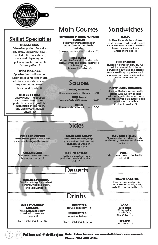Skillet | restaurant | 11901 Beach Blvd Building U, Jacksonville, FL 32246, USA | 9044004904 OR +1 904-400-4904
