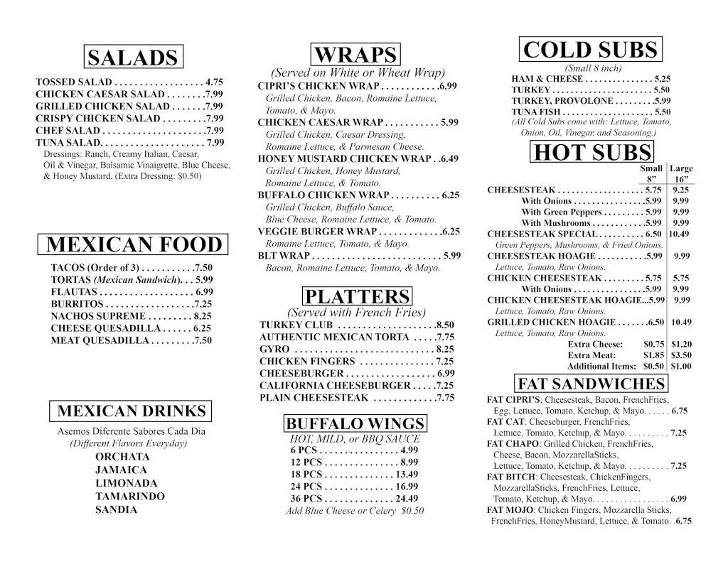 Cipri’s Grill | restaurant | 8 Drift St, New Brunswick, NJ 08901, USA | 7323173121 OR +1 732-317-3121