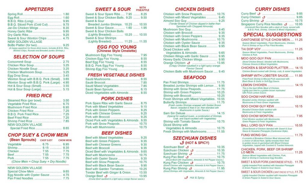 New Golden Village Chinese Take-Out Restaurant | meal takeaway | 110 St Catharines St, Smithville, ON L0R 2A0, Canada | 9059570508 OR +1 905-957-0508