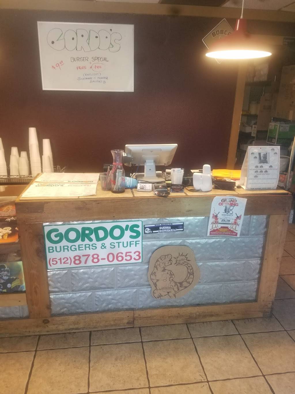 Gordos Burgers & Stuff | restaurant | 804 Chestnut St, San Marcos, TX 78666, USA | 5128780653 OR +1 512-878-0653