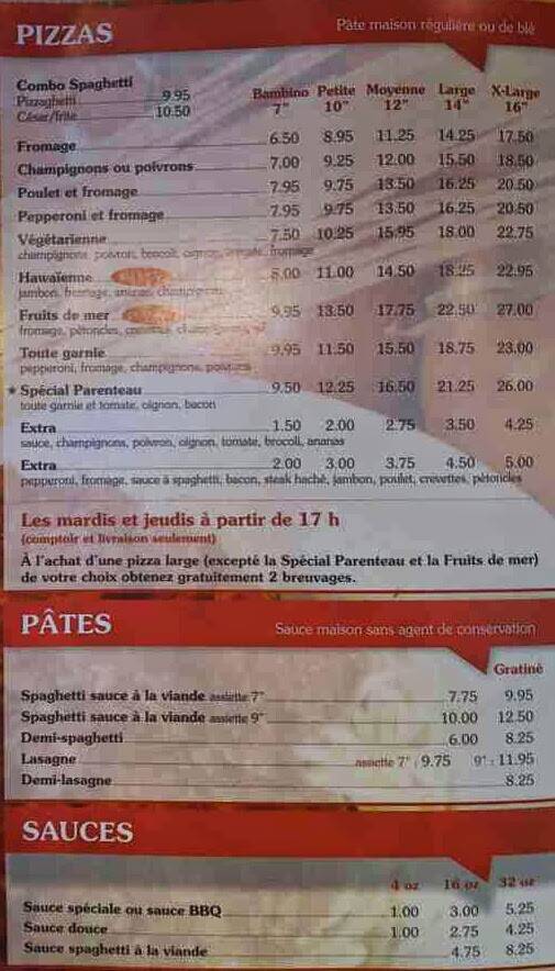 Pizzeria Parenteau PJ | meal delivery | 2630 Dessaulles, Saint-Hyacinthe, QC J2S 2V5, Canada | 4507738533 OR +1 450-773-8533