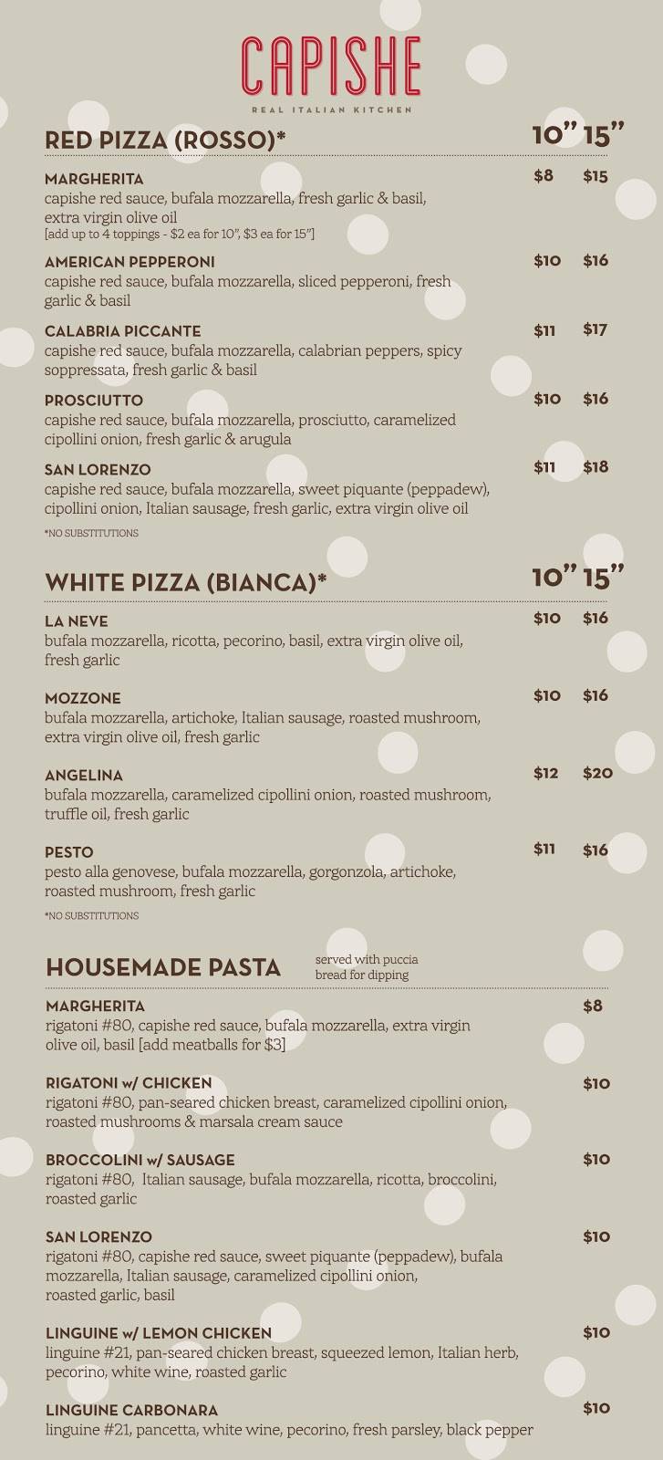 Capishe: Real Italian Kitchen (Southpark location) | restaurant | 6555 Morrison Blvd, Charlotte, NC 28211, USA | 9802729791 OR +1 980-272-9791