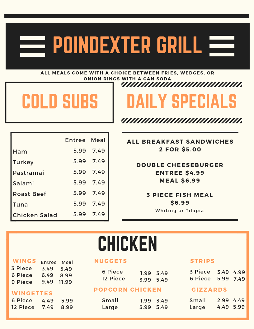 Poindexter Grill | restaurant | 1424 Poindexter St, Chesapeake, VA 23324, USA | 7574705656 OR +1 757-470-5656