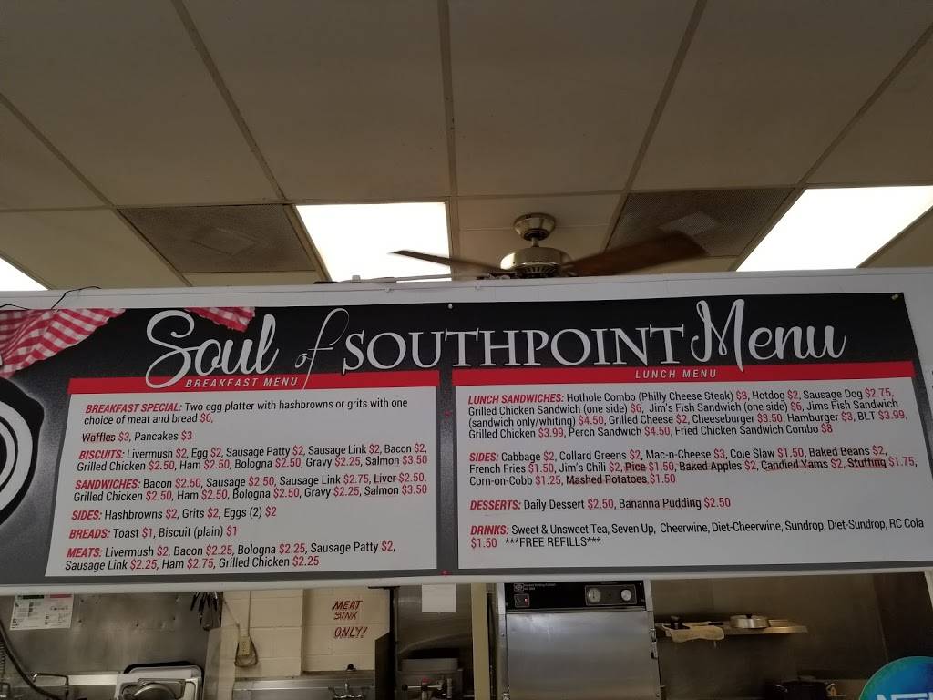 Soul of Southpoint | restaurant | 1901 S Point Rd, Belmont, NC 28012, USA | 7048298083 OR +1 704-829-8083