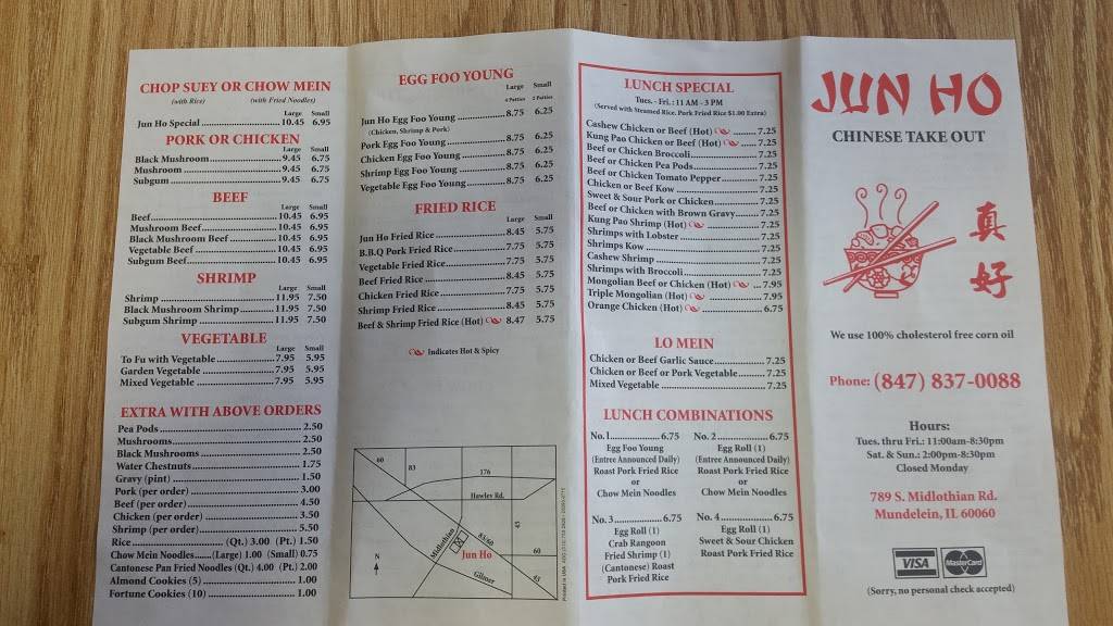 Jun Ho Carryout | restaurant | 789 S Midlothian Rd, Mundelein, IL 60060, USA | 8478370088 OR +1 847-837-0088