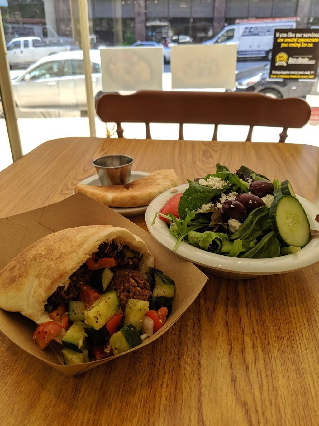 Oasis Falafel (Omaha) | restaurant | 1620 Harney St, Omaha, NE 68102, USA | 4025043102 OR +1 402-504-3102