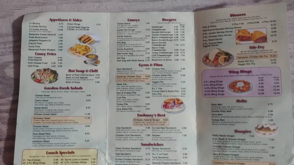 Embassy Coney Island | restaurant | 14987 Gratiot Ave, Detroit, MI 48205, USA | 3133711217 OR +1 313-371-1217