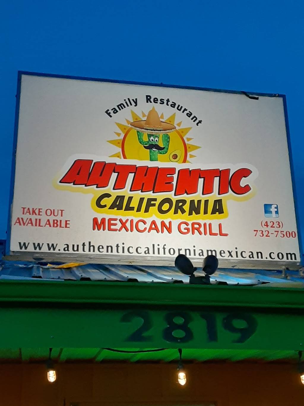 Authentic California Mexican Grill | restaurant | 1920 N Eastman Rd, Kingsport, TN 37664, USA | 4232462155 OR +1 423-246-2155
