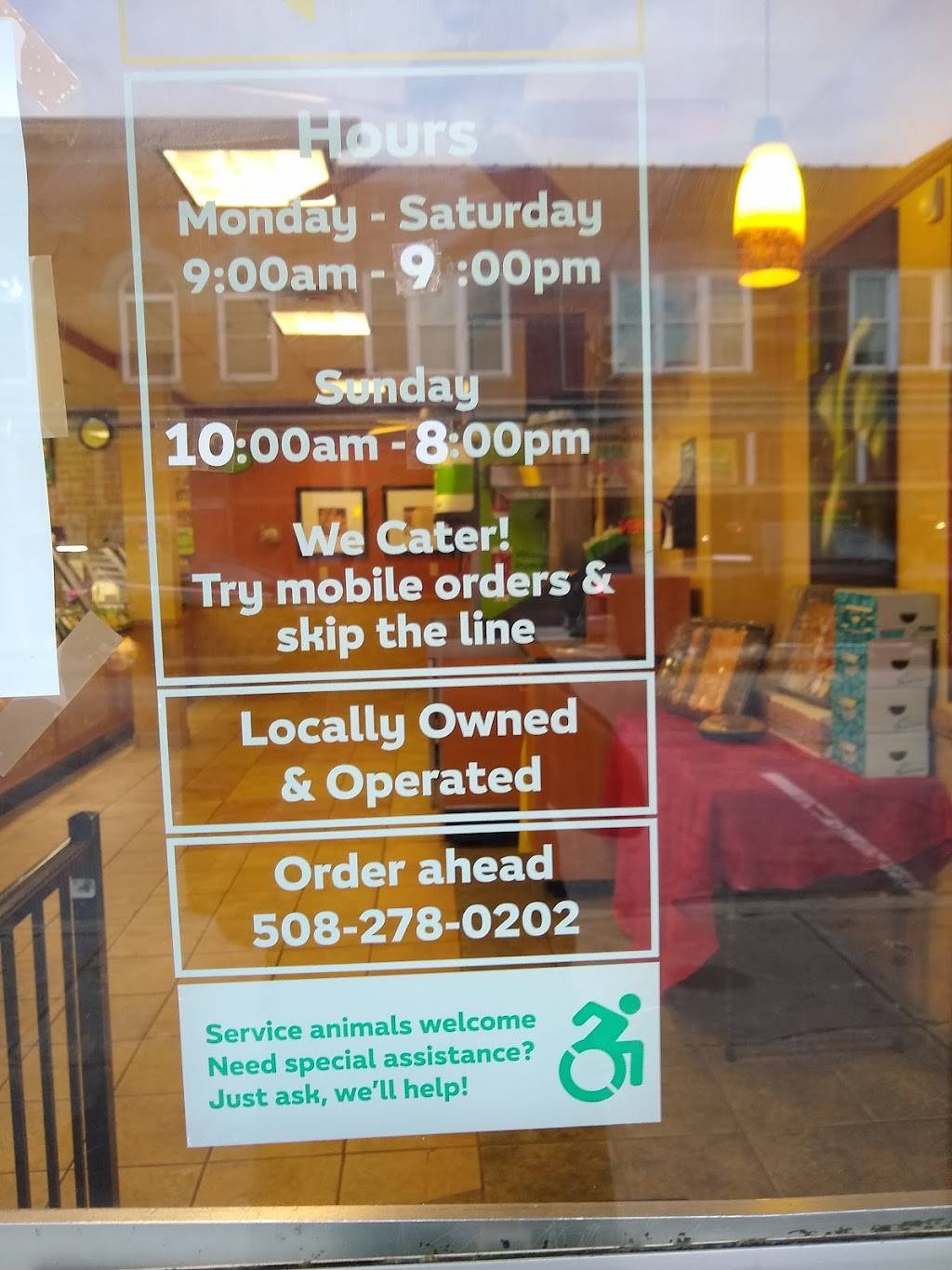 Subway | restaurant | 5 S Main St, Uxbridge, MA 01569, USA | 5082780202 OR +1 508-278-0202