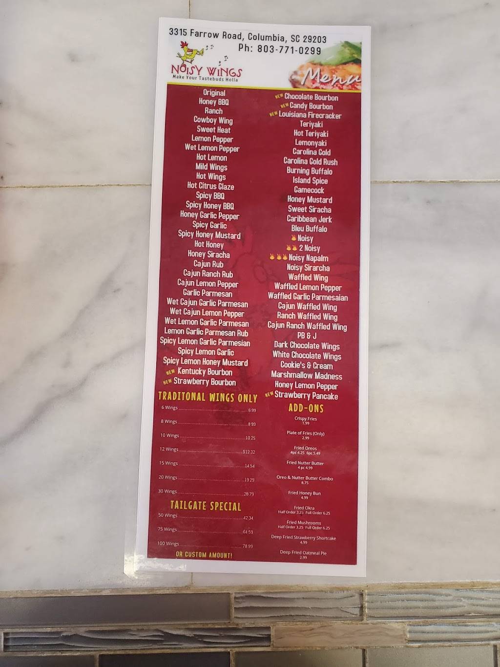 N/A | restaurant | 3315 Farrow Rd, Columbia, SC 29203, USA | 8037710299 OR +1 803-771-0299