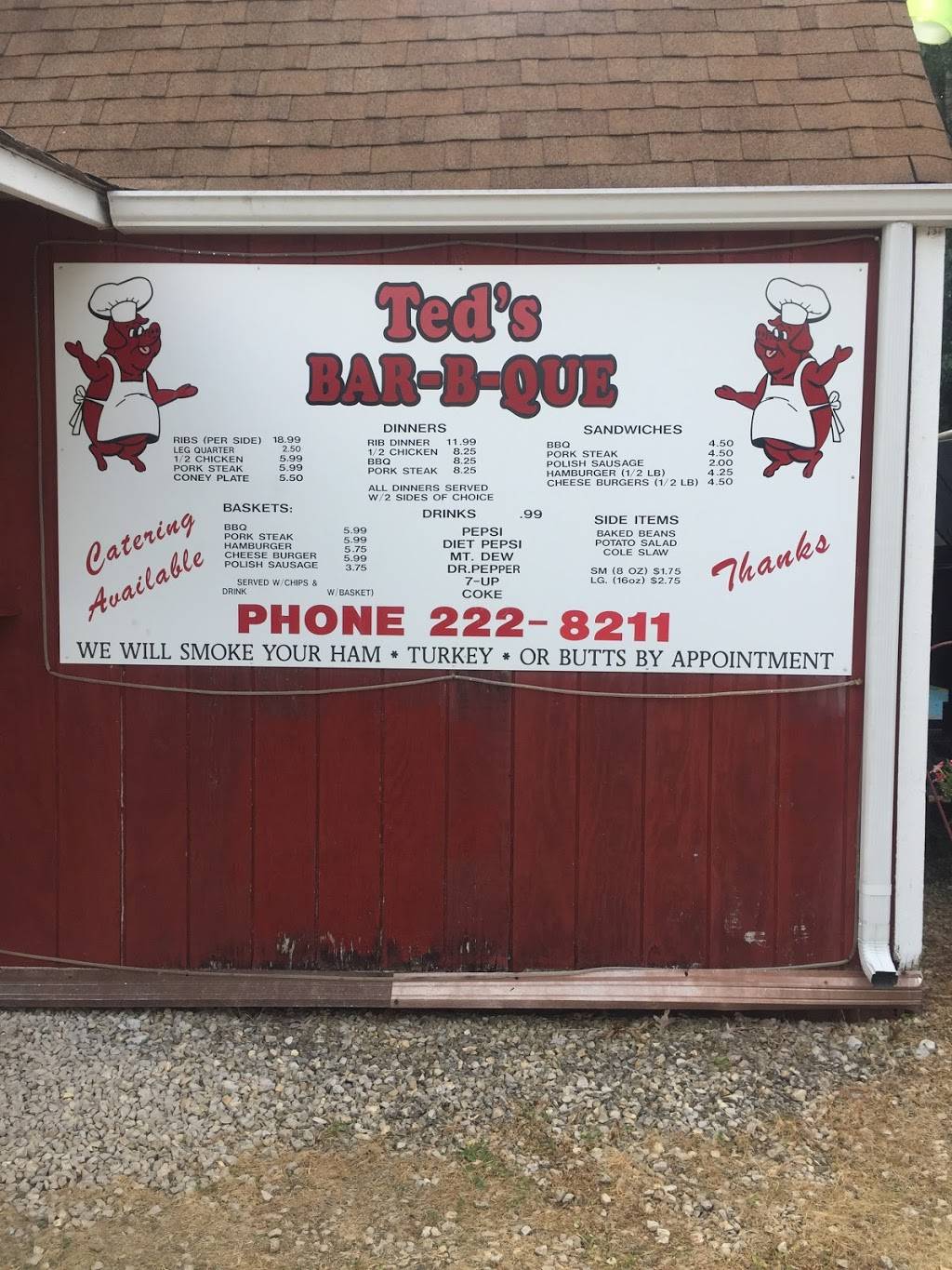 Teds Bar B Que | restaurant | 9744 Missouri T, Wappapello, MO 63966, USA | 5732228211 OR +1 573-222-8211