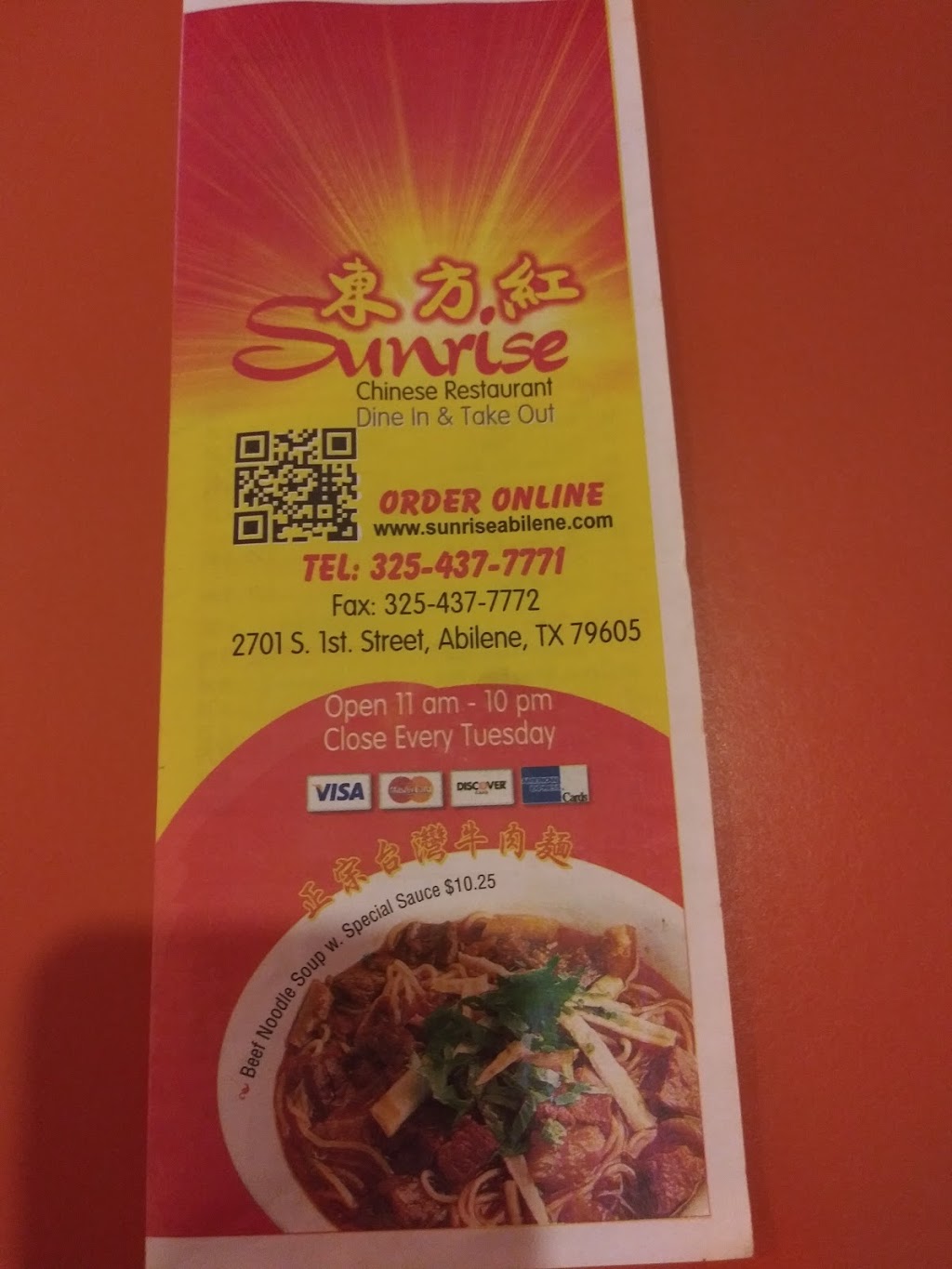 Sunrise | restaurant | 2701 S 1st St, Abilene, TX 79605, USA | 3254377771 OR +1 325-437-7771