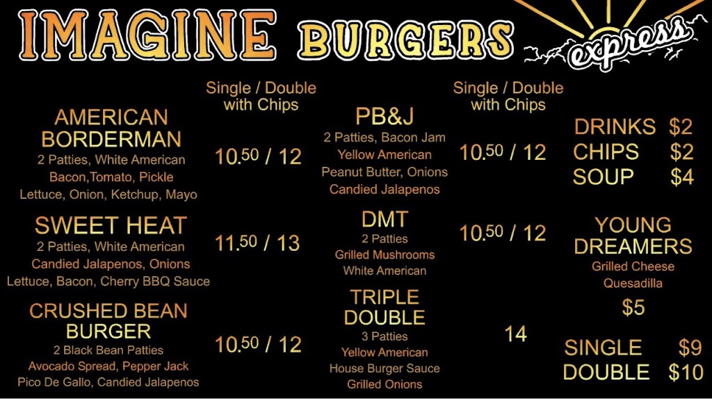 Imagine Burgers Express | restaurant | 1024 W Delphi Ave, Marion, IN 46952, USA | 7655735322 OR +1 765-573-5322