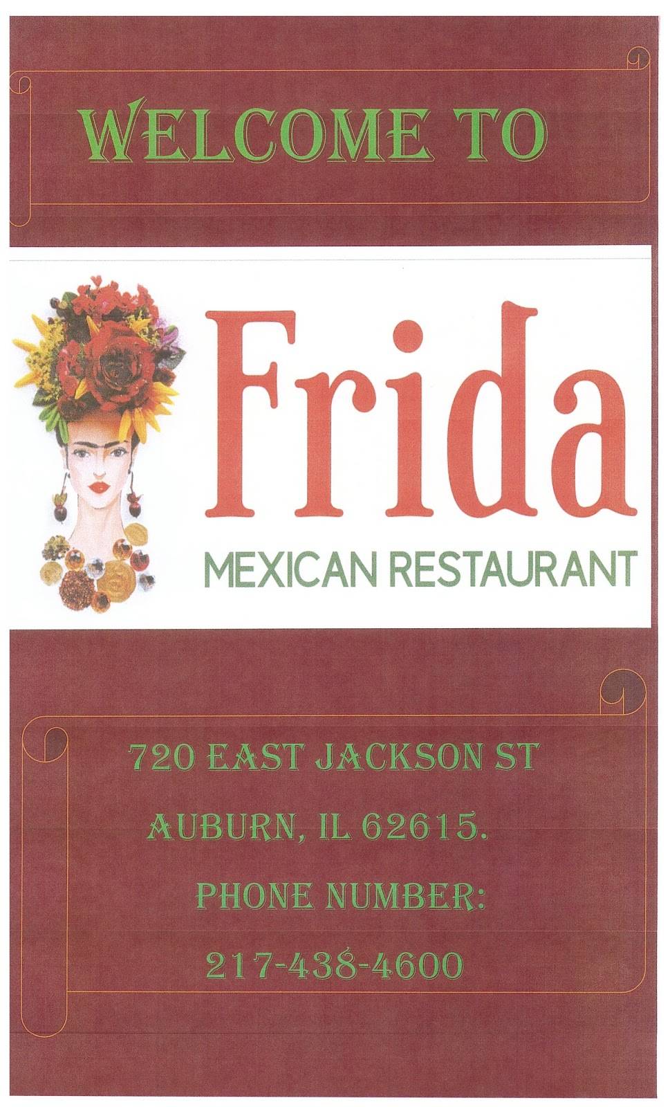 Frida Mexican Restaurant | restaurant | 720 E Jackson St, Auburn, IL 62615, USA | 2174384600 OR +1 217-438-4600