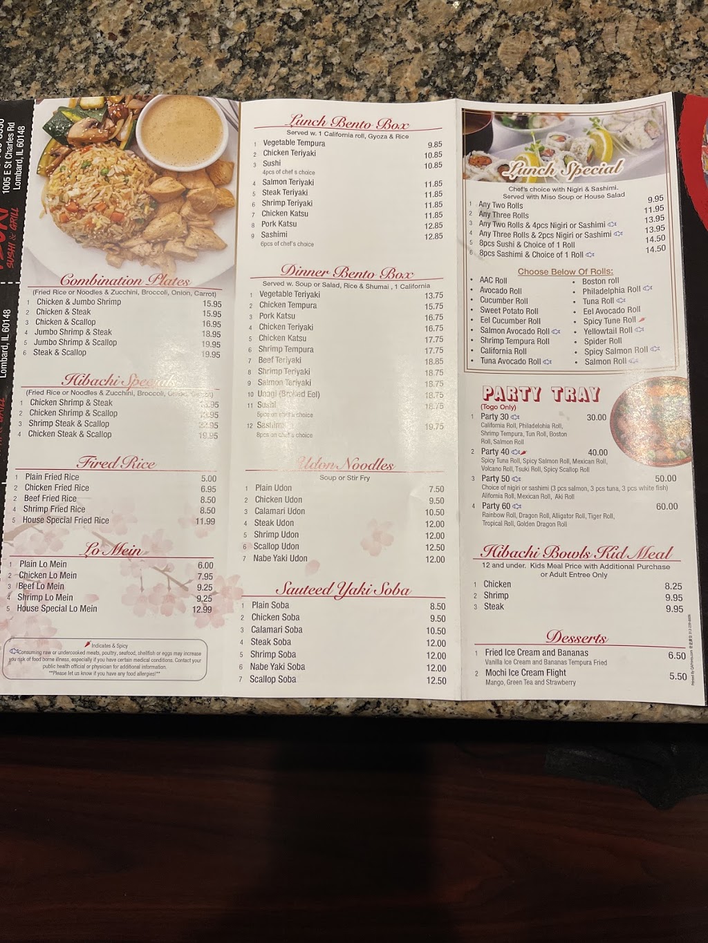 Tsuki Sushi & Grill | restaurant | 1005 E St Charles Rd, Lombard, IL 60148, USA | 6307853330 OR +1 630-785-3330