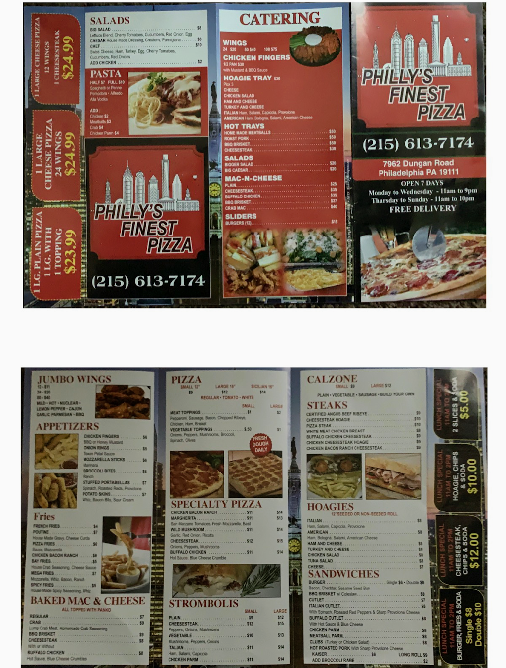 Phillys Finest Pizza | restaurant | 7962 Dungan Rd, Philadelphia, PA 19111, USA | 2156137174 OR +1 215-613-7174