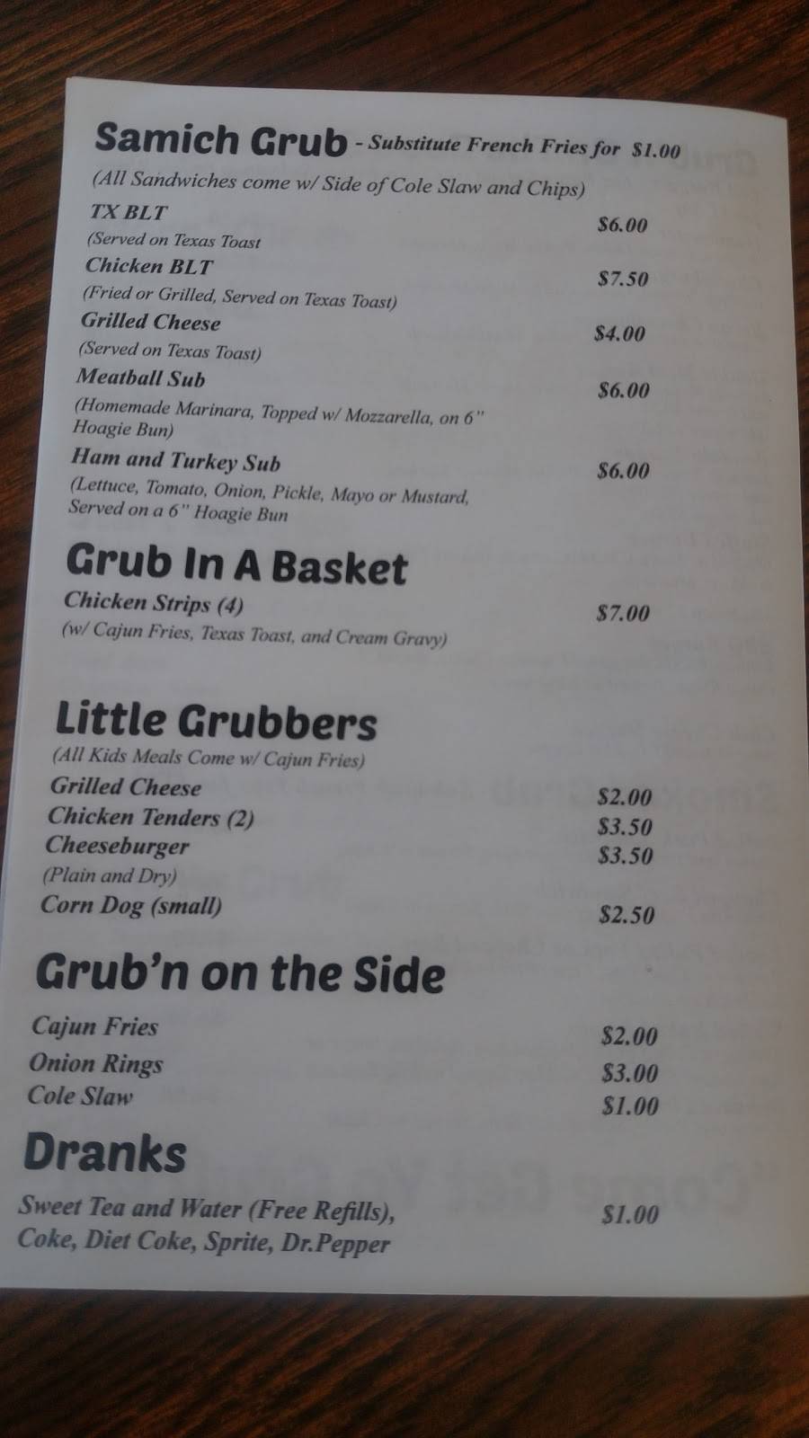 The Grub House | restaurant | 14912 Magnolia St, Warren, TX 77664, USA | 4098346272 OR +1 409-834-6272