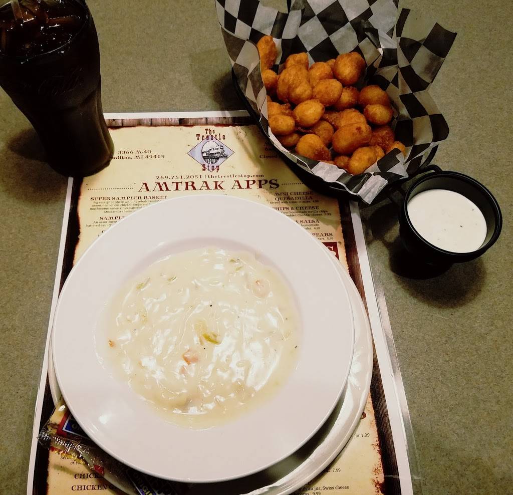 The Trestle Stop | restaurant | 3366 M-40, Hamilton, MI 49419, USA | 2697512051 OR +1 269-751-2051