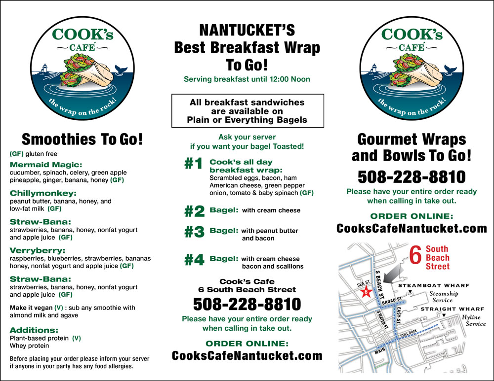 Cooks Cafe | restaurant | 6 S Beach St Ext, Nantucket, MA 02554, USA | 5082288810 OR +1 508-228-8810