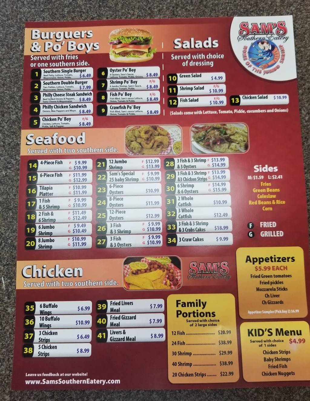 SAMs SOUTHERN EATERY | restaurant | 6350 Benton Rd, Benton, LA 71006, USA | 3189358283 OR +1 318-935-8283