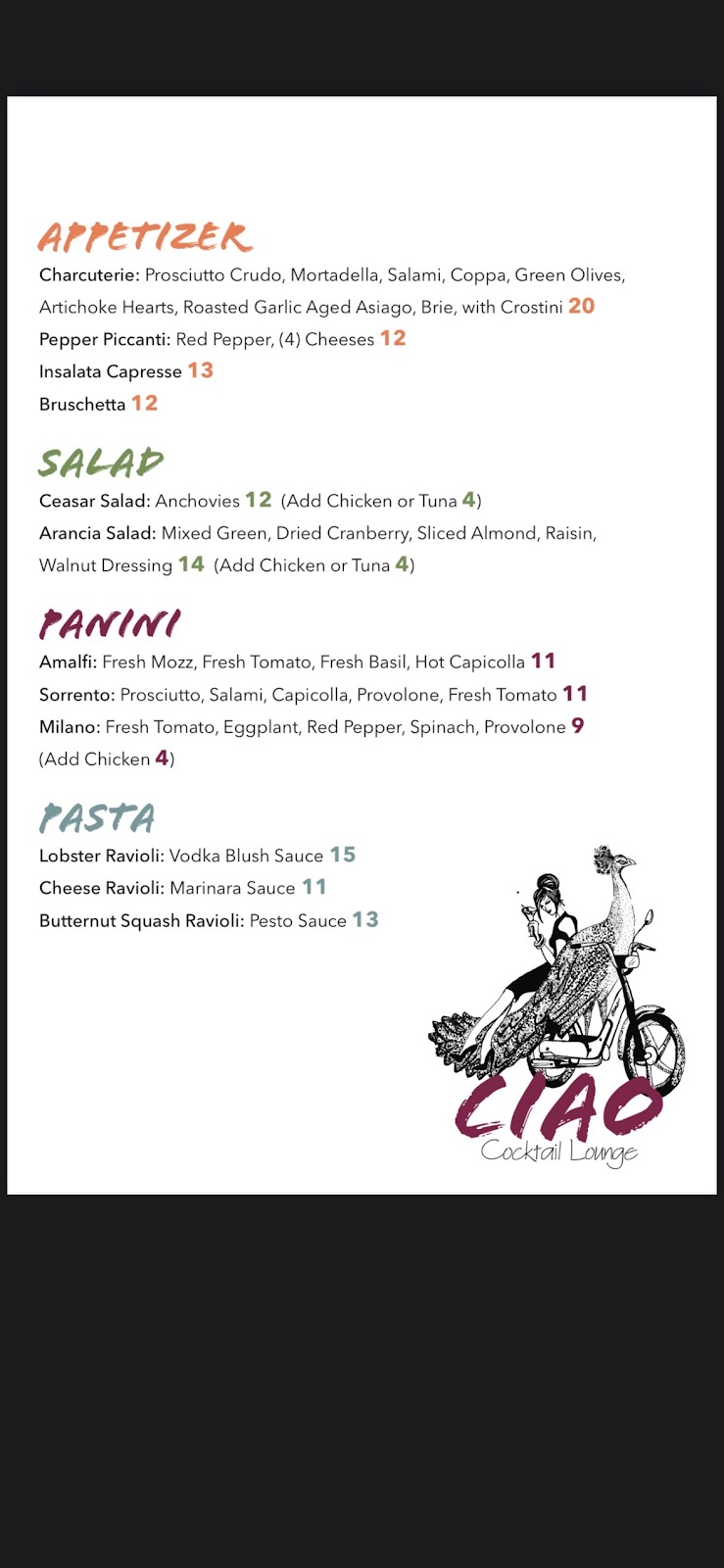 Ciao Ciao | restaurant | 1368 Hertel Ave, Buffalo, NY 14216, USA | 7163225871 OR +1 716-322-5871