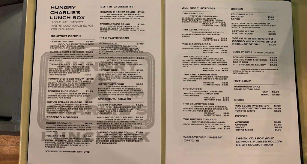 Hungry Charlies Lunchbox | restaurant | 206 E 4th St, Waterloo, IA 50703, USA | 3196109355 OR +1 319-610-9355