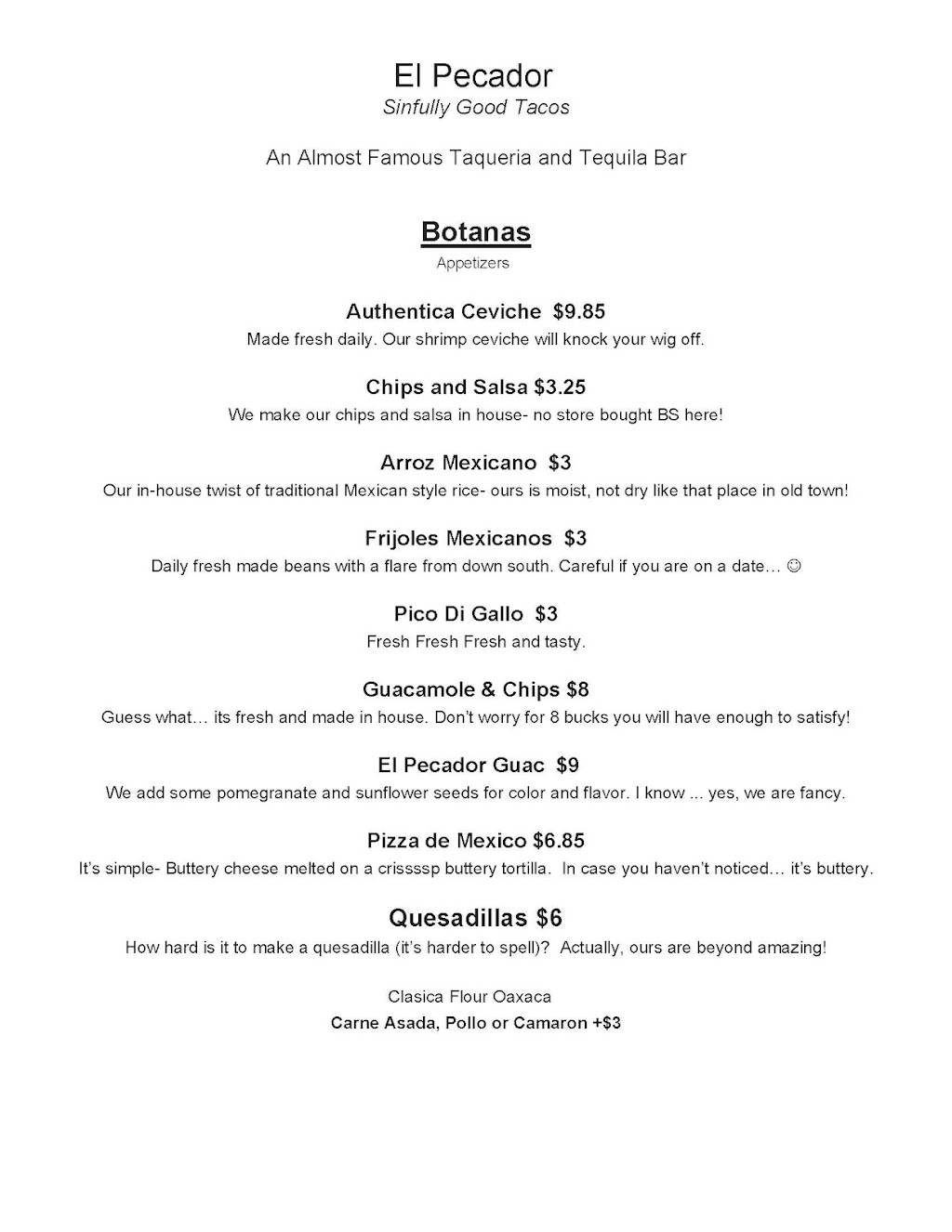 El Pecador | restaurant | 2948 E Bell Rd, Phoenix, AZ 85032, USA | 6026827194 OR +1 602-682-7194