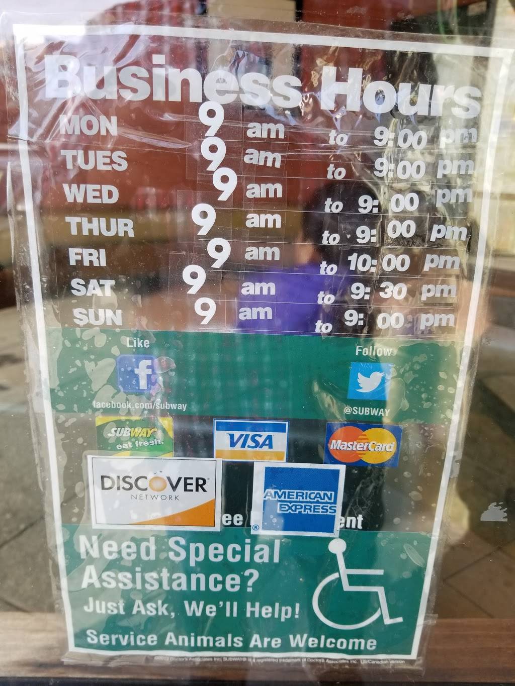 Subway Restaurants | restaurant | 1407 Park St, Alameda, CA 94501, USA | 5108647827 OR +1 510-864-7827