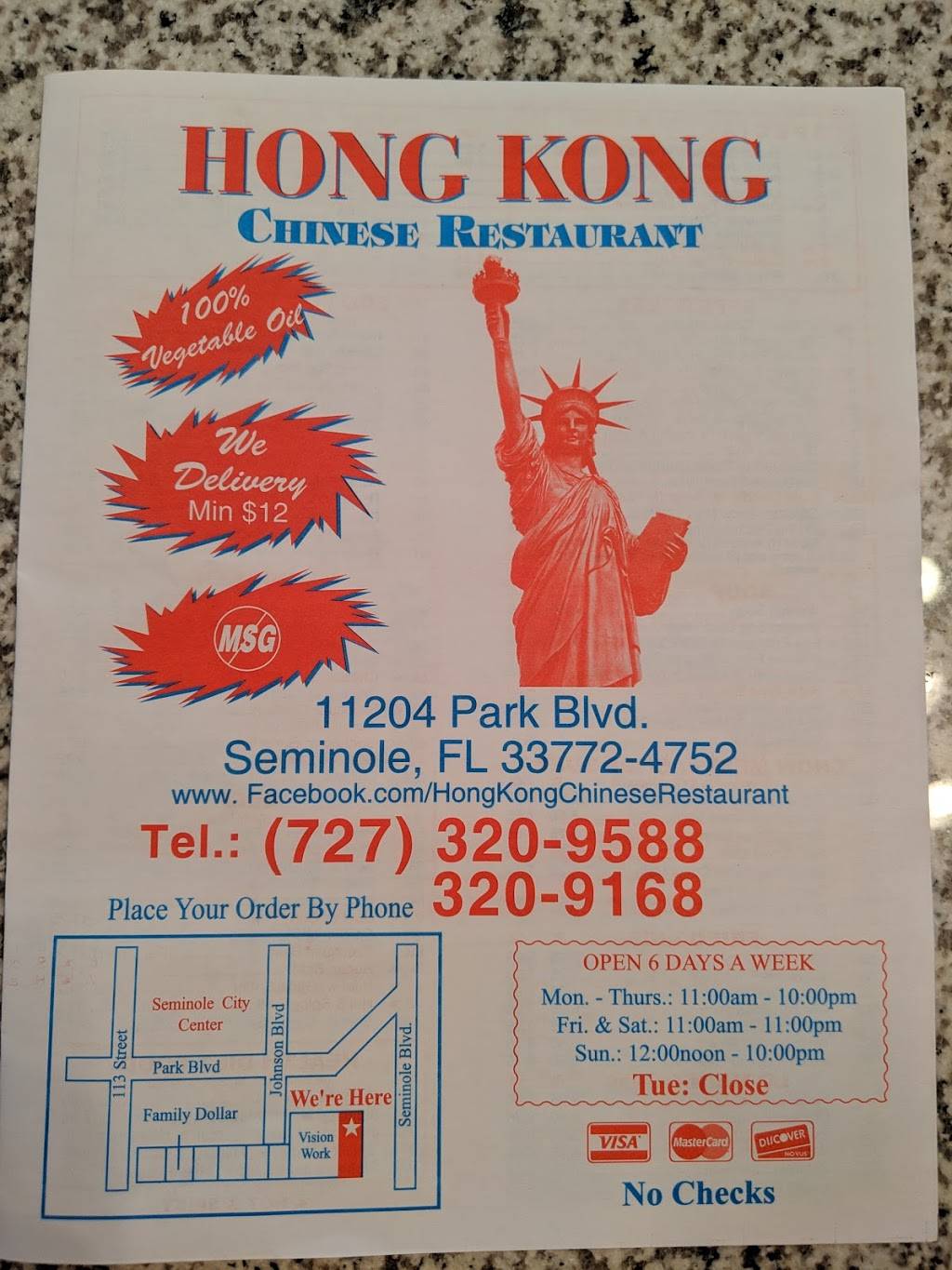 Hong Kong | meal takeaway | 11204 Park Blvd N, Seminole, FL 33772, USA | 7273209588 OR +1 727-320-9588