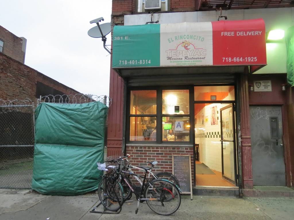 El Rinconcito Tepeyac | restaurant | 381 E 138th St, Bronx, NY 10454, USA | 7184018314 OR +1 718-401-8314