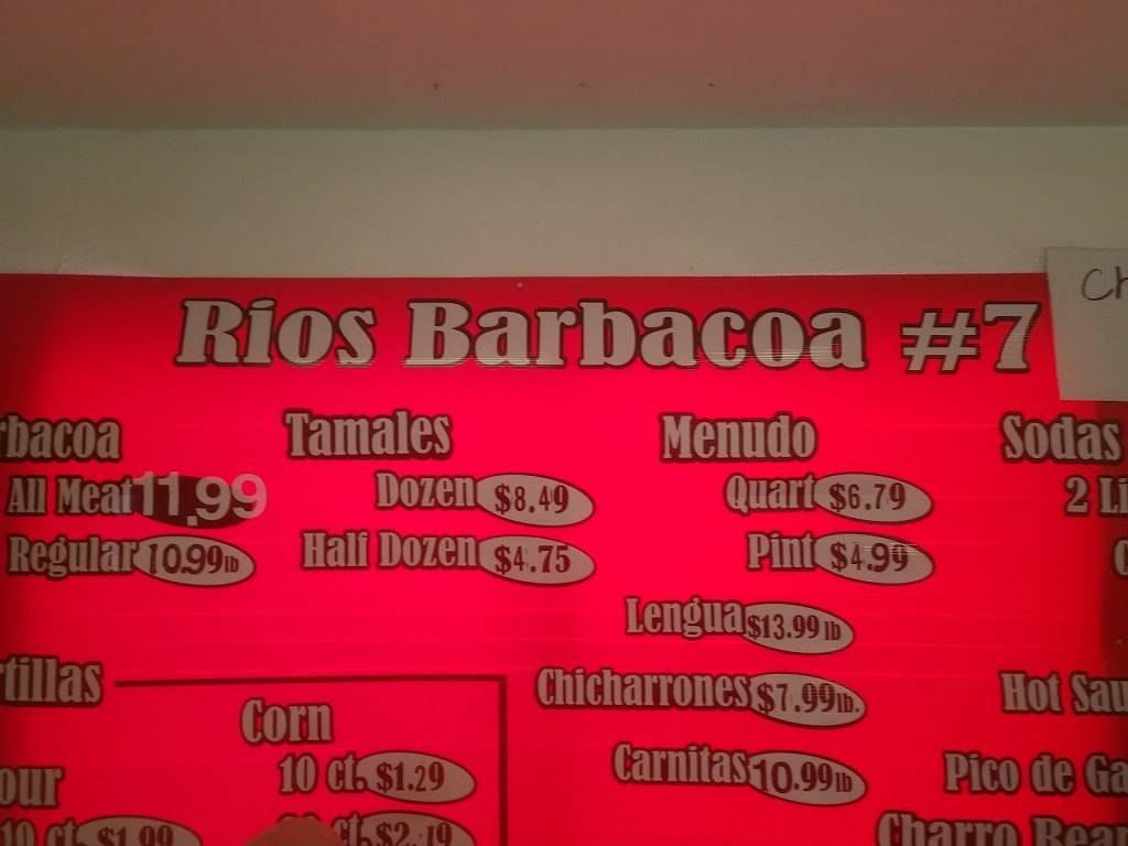 Rios Barbacoa | restaurant | 10030 Roosevelt Ave, San Antonio, TX 78214, USA | 2106272110 OR +1 210-627-2110